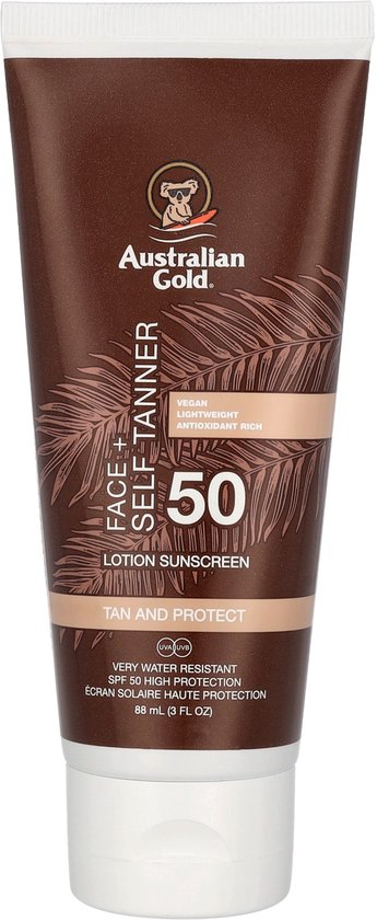 Australian Gold SPF 50 Face + Self Tanner - 88 ml - zonnebrandcrème
