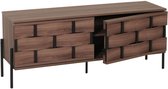 TV-rek MCW-M44, TV-tafel lowboard TV-kast ladekast, opbergvakken, 3D rieten design push-to-open deuren 120cm, bruin