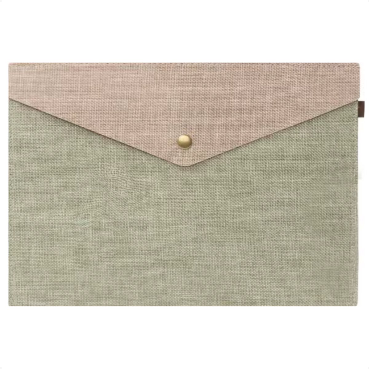 Techidna - Documentenmap A4 - Luxe linnen uitstraling - Groene opbergmap met Kliksluiting - 33 x 23 cm
