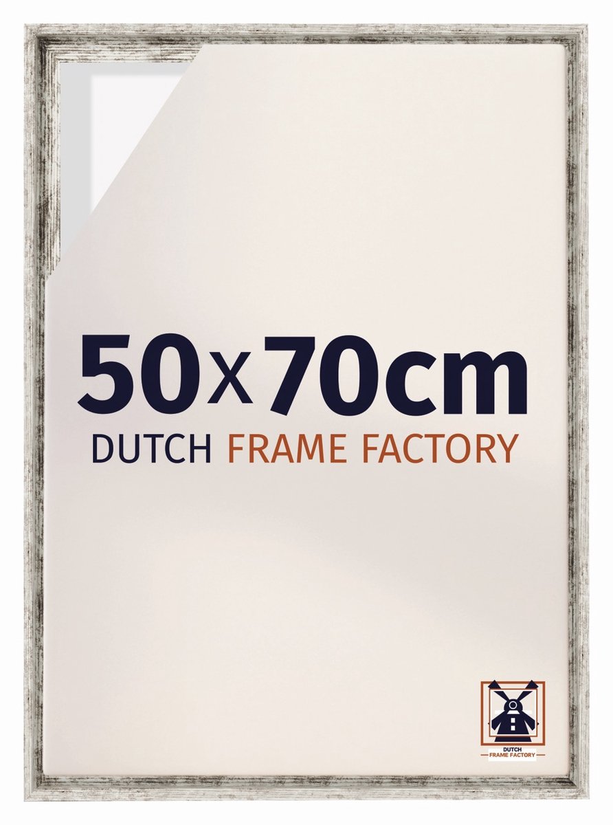 Dutch Frame Factory Baklijst 50x70 cm - Wit Vintage - Geschikt voor Canvasdoek - MDF Baklijst Lausanne