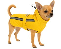 Hondenjas – Regenjas hond – Waterdichte hondenregenjas met borst- en buikbedekking – Flamingo Regenjas Ciro Geel – 30 cm