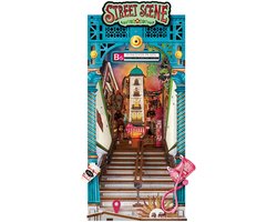 Robotime Rolife Book Nook Street Scene - Miniatuur bouwpakket met LED-verlichting