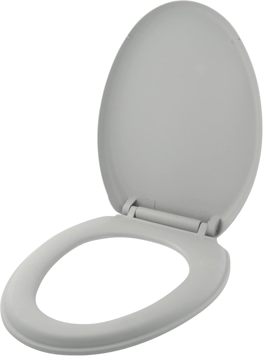 Toiletbril met deksel-Tijdloos grijs-kunststof-Universele maat. WC bril