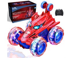 foto van Boncy® Bestuurbare RC Auto - 3D Functie - Jongens Meisje Volwassenen - Robot Speelgoed Binnen & Buiten - Afstandbestuurbaar Race Drift Car - Afstandsbestuurbaar Raceauto Accu Spiderman Alternatief Stuntauto - Bestuurbaar Elektrisch Autos Actiefiguur