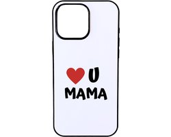 Hacebo® - I love u mama telefoonhoesje - Moeder - de liefste mama - telefoonhoesjes - Moeder cadeautjes - moederdag - verjaardag - geschenk - kado - hoesje geschikt voor iPhone 16 Pro Max