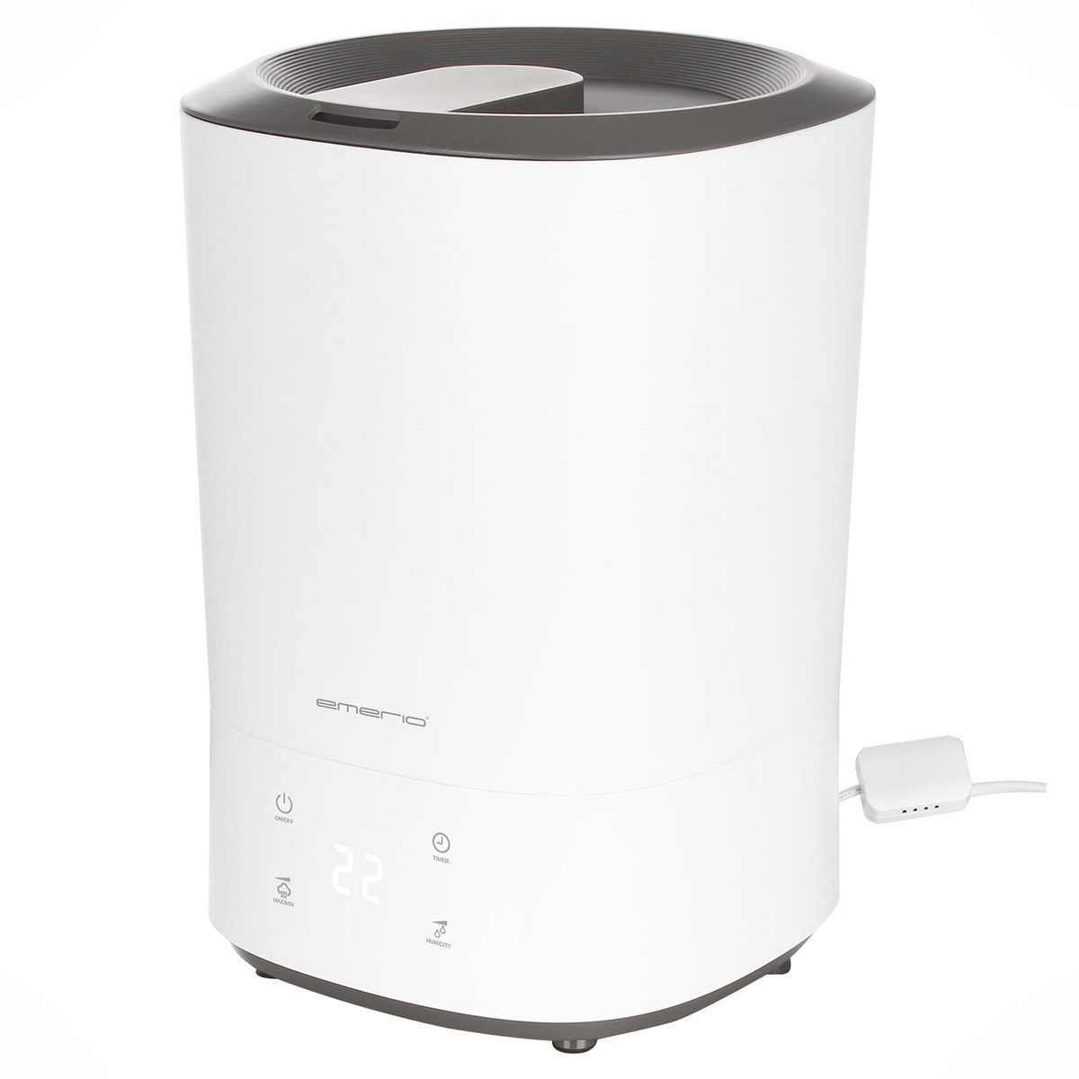 Emerio HF-126736 - Luchtbevochtiger verwisselbaar waterfilter aroma-functie display 3 snelheden navullen van bovenaf ultrasoon 35 dB voor ruimtes tot ca. 30 m² Wit