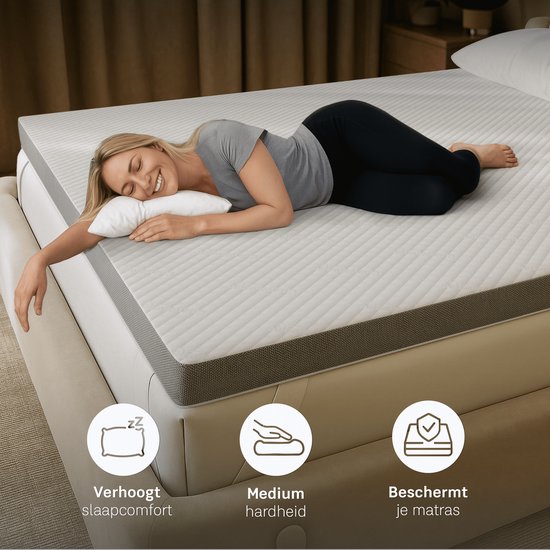 Topper CozySense® CubeTech - Topper 120 x 200 - Essai de 100 jours - Surmatelas - Plus de 100 cubes de Comfort ergonomiques pour un soutien optimal et un soulagement de la pression - Certifié CertiPUR® - Medium dur - 7 cm - Housse lavable incluse