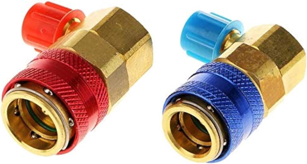 Allecto plus - HVAC Snelkoppelingen voor Auto Airco Vervangen - 1/4 R134a - Set Adapters