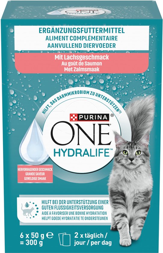 PURINA® ONE® Hydralife Kattenvoer natvoer Zalm 24 x 50 g bol