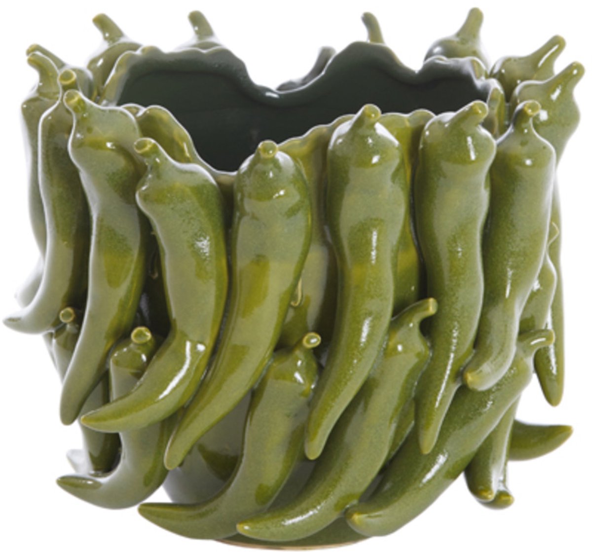 Vaas Pepper Keramiek, 20cm - Donkergroen