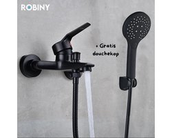 Robiny - Douchekraan - Badkraan - Met Gratis Douchekop Doucheslang en Douchekop Houder - Mengkraan - Doucheset - Mat Kraan