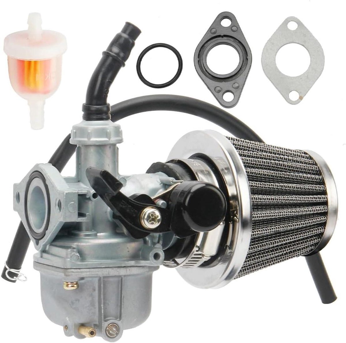 Allecto plus - Carburateur Kit met Lucht-Brandstoffilter voor Terreinvoertuigen en ATV - 35 mm Luchtfilter, 50cc 70cc 90cc 110cc 125cc
