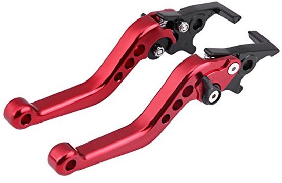 Keenso Motorcycle Brake Lever, 1 Pair Double Discs CNC Aluminum Alloy Motorcycle Modification Double Discs Brake Lever for Motorcycles, Scooters, E-Bike (Silver