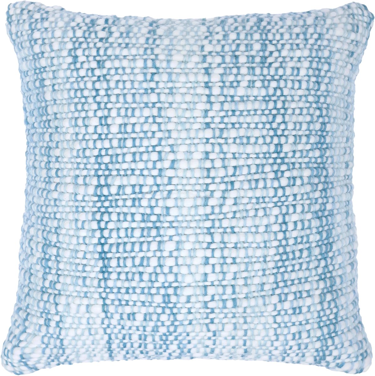 Urbane Hide | Kussenhoezen | Kussenhoes | Kussenhoesjes | 50x50 cm | Essentie Geweven Structuur | Polyester en Wol | Blauw en Wit | Zonder binnenkussen