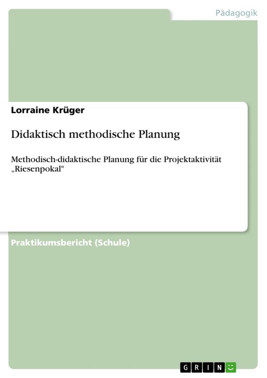 Didaktisch methodische Planung - cover