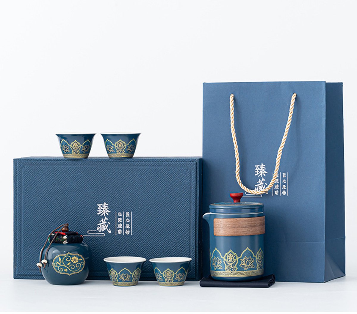 JinSho - Kungfu Porselein Thee Set - Japanse Thee Set - Thee ceremonie in stijl - Cadeau set