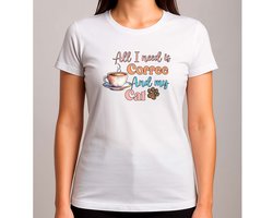 All i Need is Coffee and my Cat - T Shirt - BestMom - NumberOneMom - MomLife - SuperMom - Cute - BesteMama - NummerEenMama - MamaLeven - SuperMama - Cat - Kat
