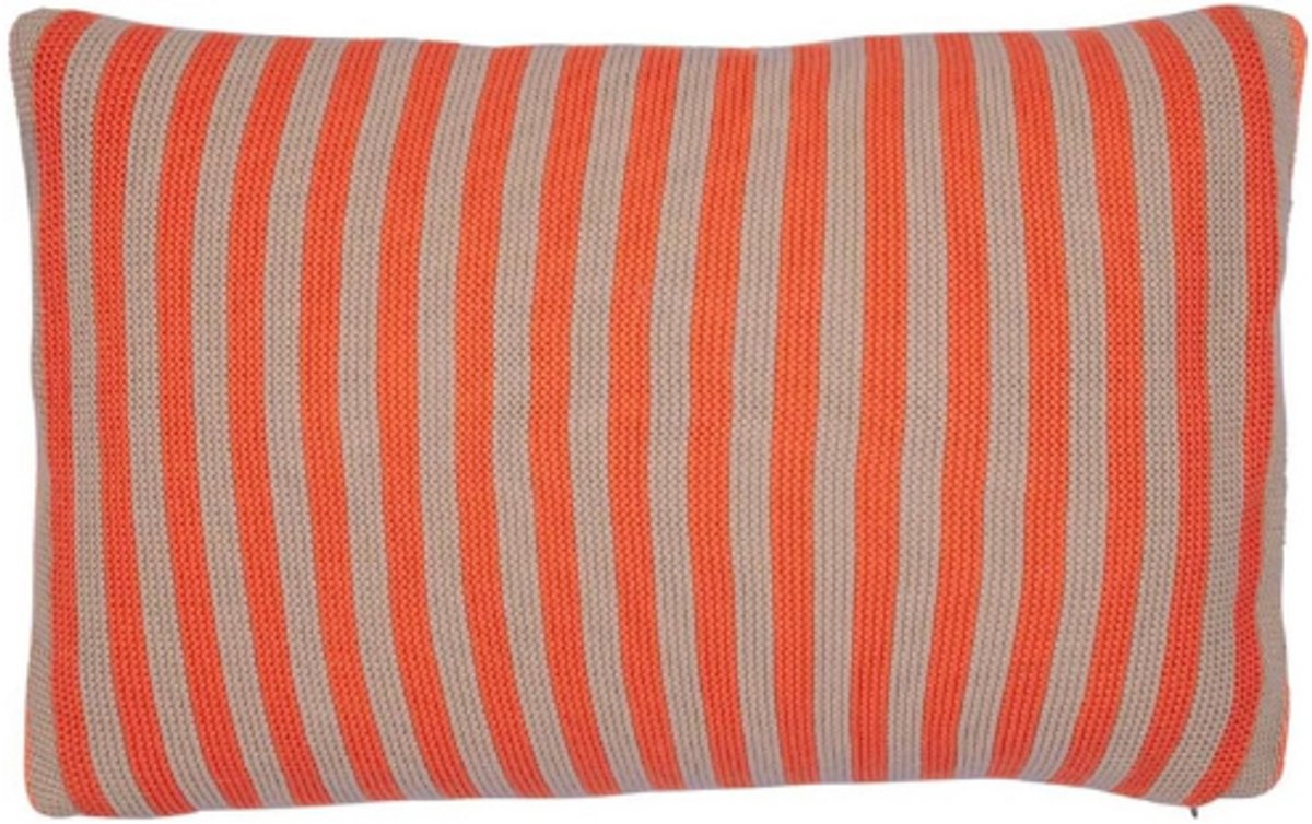 BOG Gestreepte Kussenhoes - Oranje - 40x60 cm - Decoratief Sierkussen Voor Bank En Slaapkamer