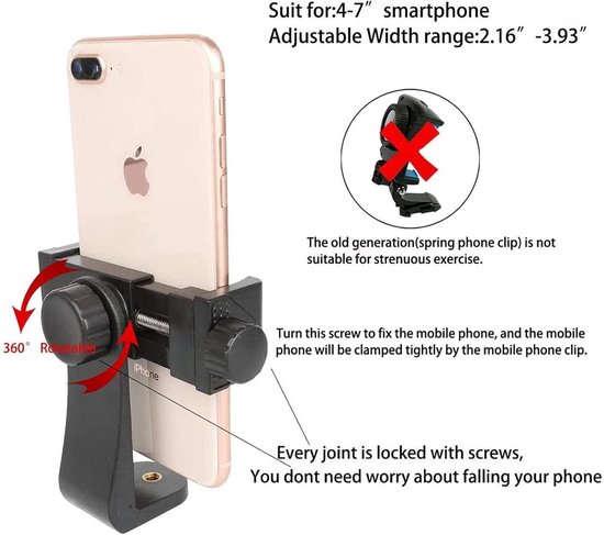 Borstband mobiele telefoon, schouderriem voor action camera, compatible met iPhone 12 / iPhone 13 / GoPro/DJI OSMO/Xiaomi/SJCAM en actiecamera