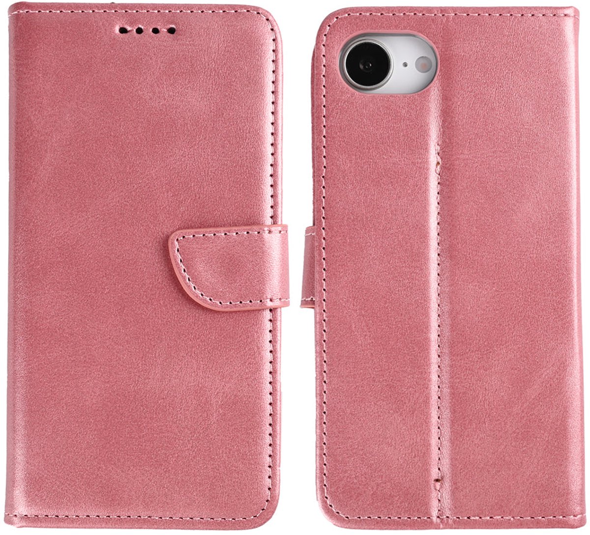 Rixus Bookcase For Apple iPhone 16e, 17e Pink