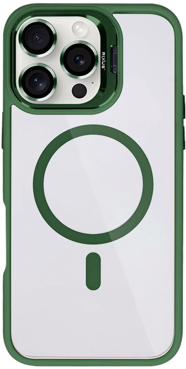 Rixus Classic 03 Case With MagSafe For Apple iPhone 16 Pro Dark Green