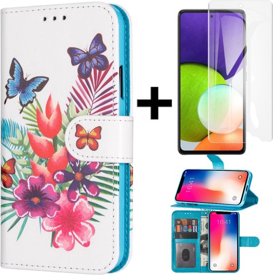 Print Book Case Geschikt voor Samsung Galaxy A15 5g/4g - Telefoonhoesje-portemonnee hoesje kaarthouder -magneetflipje + Gratis screenprotector (3)