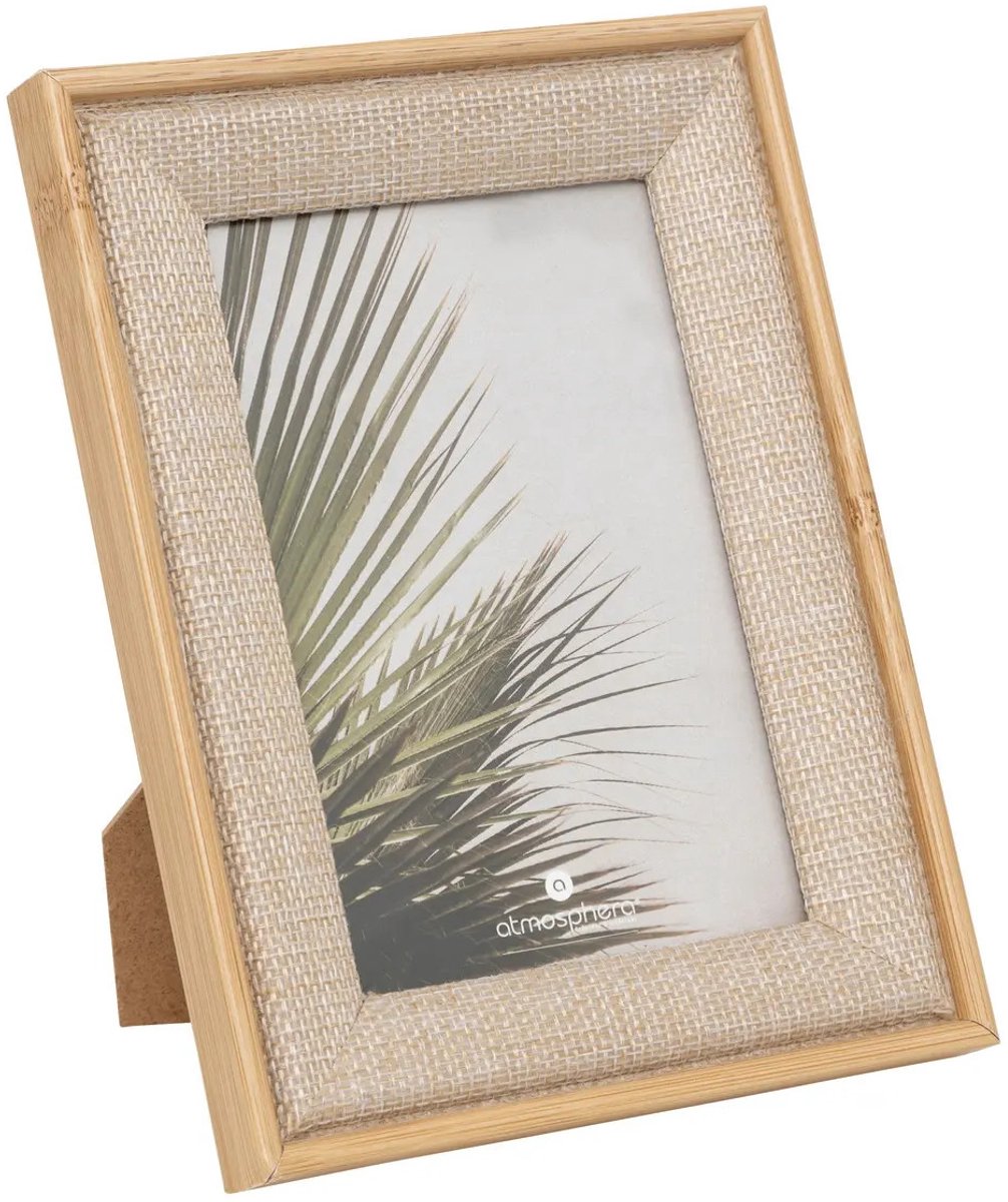 Atmosphera Fotolijstje Java - voor 10 x 15 cm foto - beige - mdf/glas - ornament frame lin