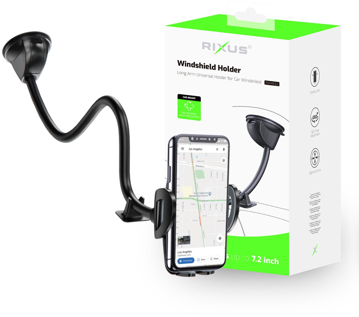 Rixus RXHM32 Smartphone Holder For Windshield