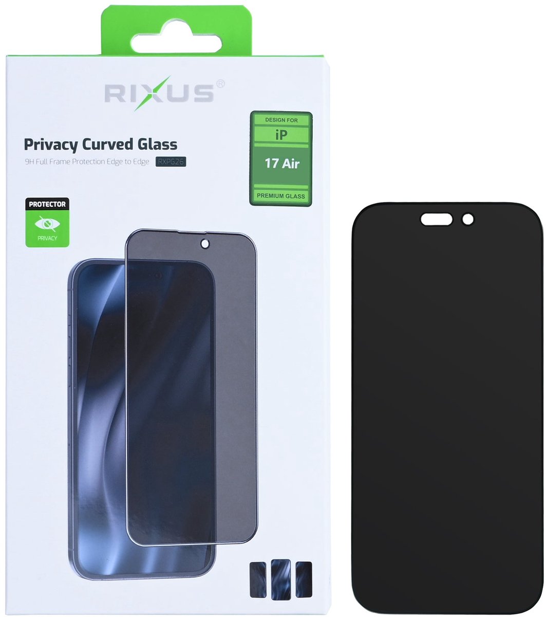 Rixus Privacy Full Curved Edge Tempered Glass For Apple iPhone 17 Air