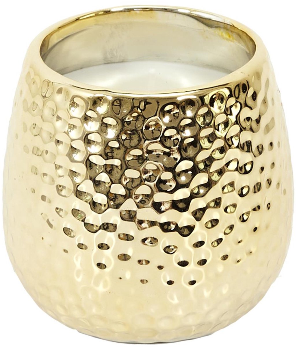 Home Deco Factory Geurkaars - White Musk - goud - D21 cm - 25 branduren - sierkaars