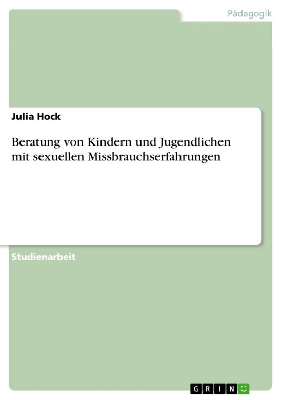 Beratung von Kindern und Jugendlichen mit sexuellen Missbrau ... - cover