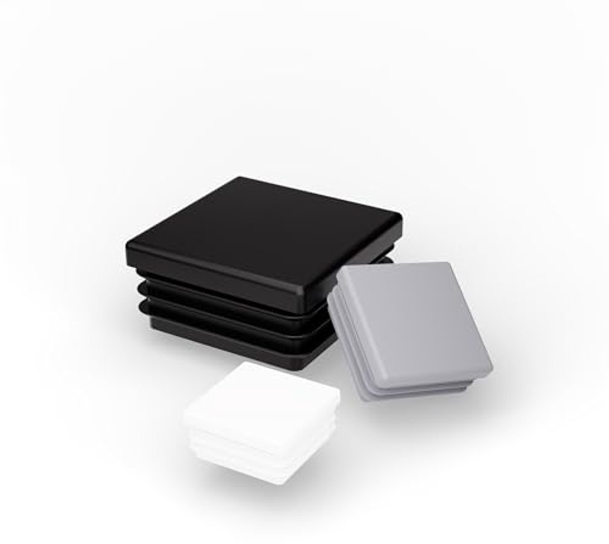 4 Stuks Kunststof Vierkante Lamellenstoppen voor Meubels - Beschermers voor Stoelpoten en Buispluggen 12x12mm en 120x120mm