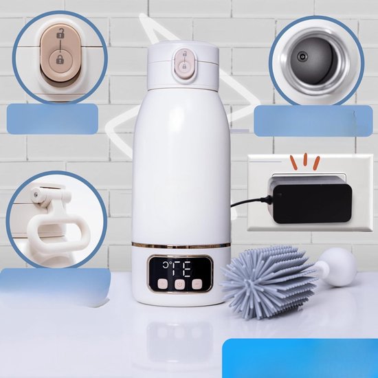 Lexium Flessenwarmer onderweg - Draagbare Baby Flessenwarmer - Intelligente Flesverwarmer - Oplaadbaar - Geschikt voor Borstvoeding & Babyvoeding - Draadloos te gebruiken om je melk op temperatuur te houden of krijgen — afbeelding 4
