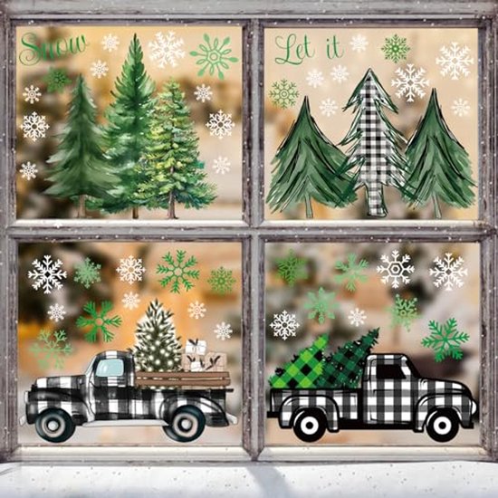 Film De Fenêtre De Noël, Autocollant Statique En Verre Sur Le Thème De Noël 60*40 Cm