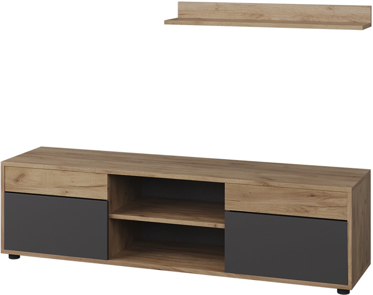 Vicco Berno Woonwand – 2 delen Eik goud/antraciet