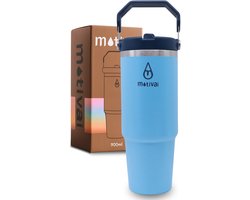 Motivai Flip Straw Tumbler in aqua