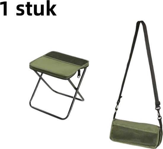 EVOCAMP Campingkruk, zwart, klapkruk, opvouwbaar, tentstangstructuur van aluminium, kruk inklapbaar, opvouwbare kruk voor buiten en binnen, mini- campingstoel, vouwkruk, klapstoel, viskruk