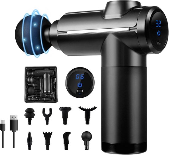 Professioneel Spiermassagepistool - 32 Snelheden & LCD - Professioneel - €33,69