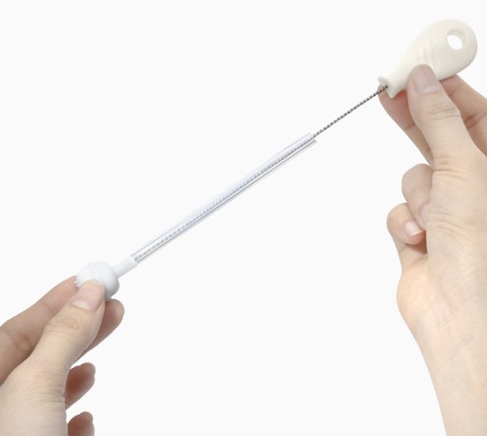 Flessenborstel Baby - Flessenreiniger - Baby Flessenborstel - Siliconen - 4-Delig - 4-in-1 - Babyfles Schoonmaakborstel met houder - Droogrek- Speen borstel - Complete Reinigingsset van Merkloos — afbeelding 3