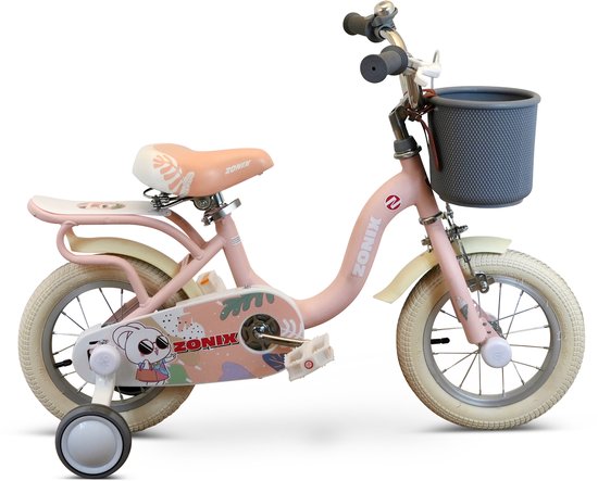 Zonix Meisjesfiets 12 Inch Licht Pastelroze Kinderfiets Met Zijwieltjes Voor Meisjes Van 2 Tm 4 Jaar Geschikt Voor Kledingmaat 90-105 van Zonix — afbeelding 2