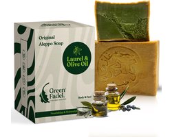 GREEN FADEL Aleppo Zeep Origineel Olijfolie & Laurierolie - 1 x 200g- Handgemaakt - Natuurlijke Zeep