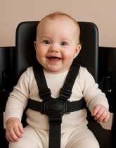 LuukyBB - Kinderstoel Tuigje - Zwart - Verstelbaar Baby Gordel Harness - Buggy Kinderwagen Riem Wipstoel Gordel - 5 Punts Harnass Veiligheidsgordel Riempjes Veiligheidstuigje Kind
