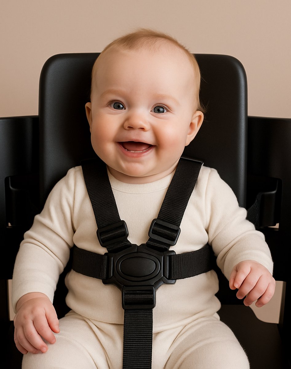 LuukyBB - Kinderstoel Tuigje - Zwart - Verstelbaar Baby Gordel Harness - Buggy Kinderwagen Riem Wipstoel Gordel - 5 Punts Harnass Veiligheidsgordel Riempjes Veiligheidstuigje Kind
