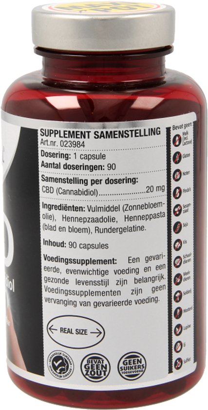 Lucovitaal CBD capsules 20 milligram Supplement - 90 capsules