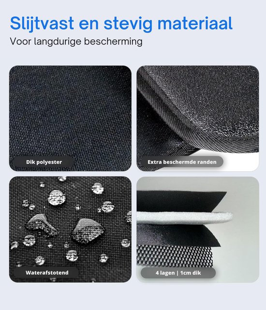 NOVOB® Autostoel Beschermer - Organizer voor Kinderen - Inclusief 2 Auto Onderzetters - Antislip Hoes - Isofix Geschikt - Met Zijflappen en Opbergvakken - Zwart van NOVOB — afbeelding 5