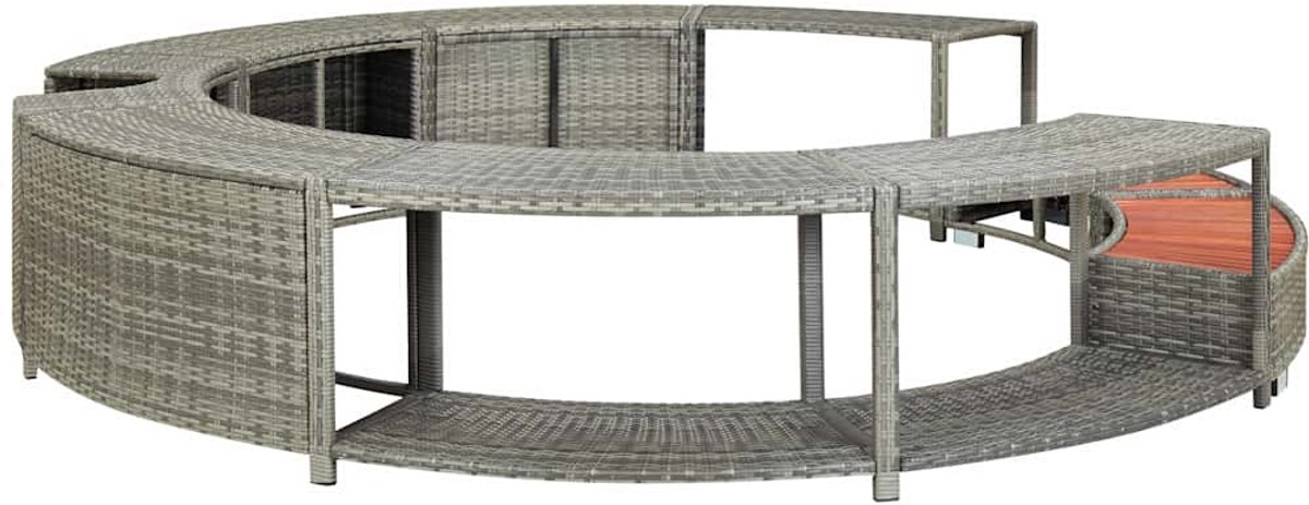 Spa-ombouw poly rattan grijs