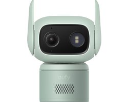 eufy Beveiliging Bedrade Cam C31, Groente, Kantelbare Beveiligingscamera, Binnen en Buiten, Duale Antenne, Kleurennachtzicht, Lokale Opslag, Geen Maandelijkse Kosten, IP66-Waterdicht, AI Mens/Voertuig/Huisdierdetectie, 24/7 Continue Opname