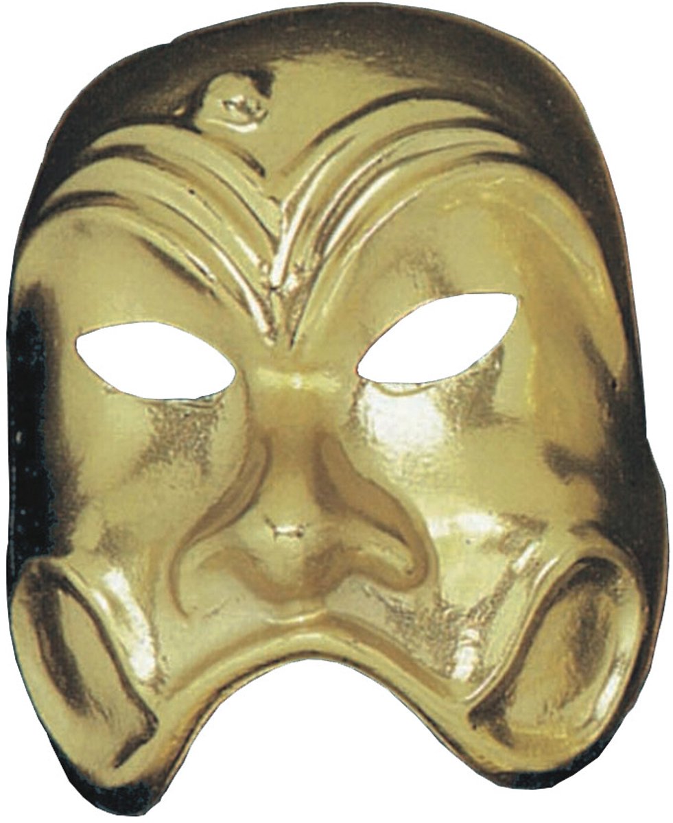 Carnival Toys Verkleedmasker Commedia Pvc Goud One-size