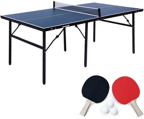 sweeek - Medium outdoor tafeltennistafel met 2 rackets en 3 ballen 180 x 102 x 76 cm