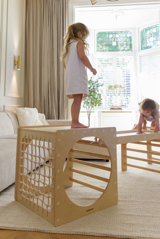 Babiem® Ben - Klimrek - Klimkubus - Houten Speelgoed - Klimrek Kinderen - Bevordert fysieke ontwikkeling - Vanaf 3 Jaar - Montesorri Speelgoed - FSC Hout van Merkloos — afbeelding 4